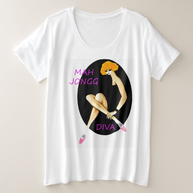 Diva Milliamperestunde Jongg plus Größen-Shirt Große Größe T-Shirt (Design vorne)
