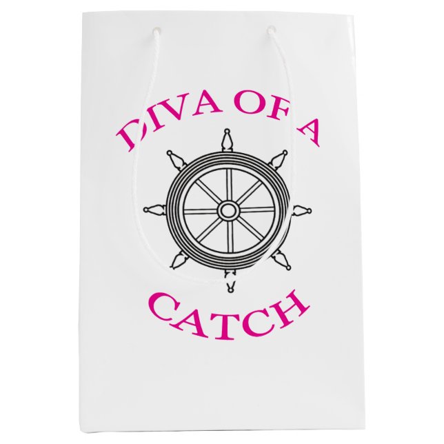 ‚Diva of a Catch‘ Mittlere Geschenktüte (Vorderseite)