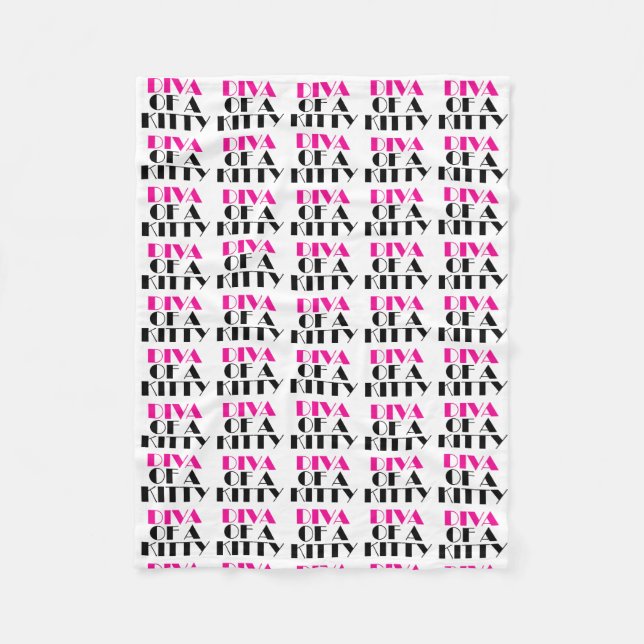‚DIVA of a Kitty‘ Fleecedecke (Vorderseite)