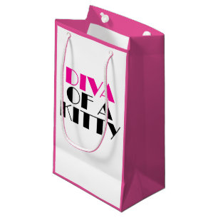 "DIVA of a Kitty" Kleine Geschenktasche Geschenktüte
