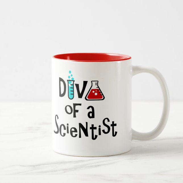 "DIVA of a Scientist/It's Alive!" Zweifarbige Tasse (Rechts)