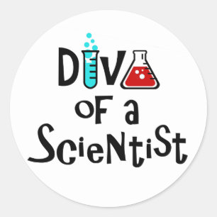 "DIVA of a Scientist" Runder Aufkleber