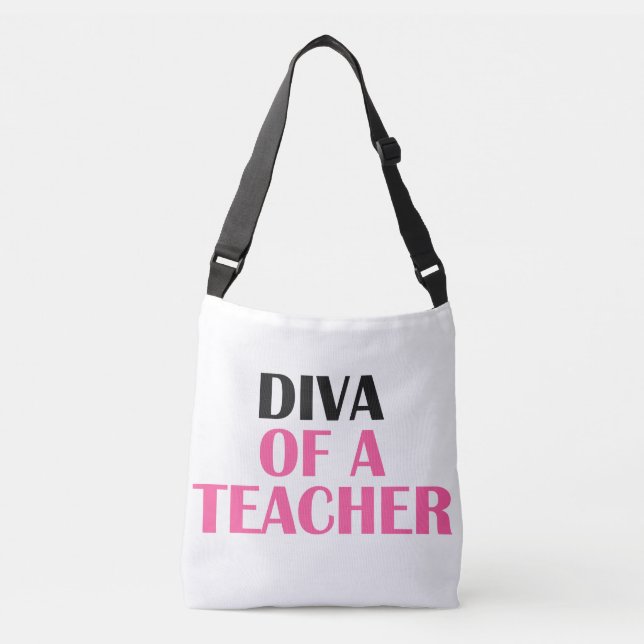 "Diva of a Teacher" Tragetaschen Mit Langen Trägern (Vorderseite)