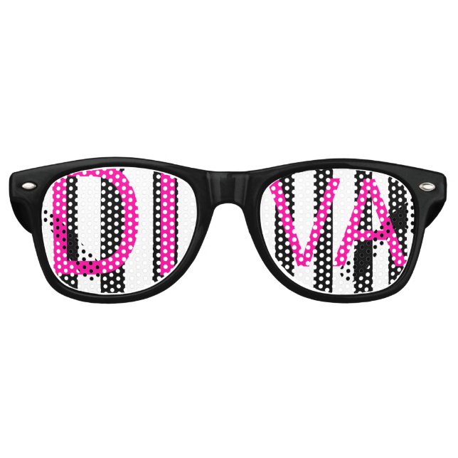 Diva Pink Adult Aviator Party Shades Partybrille (Vorderseite)