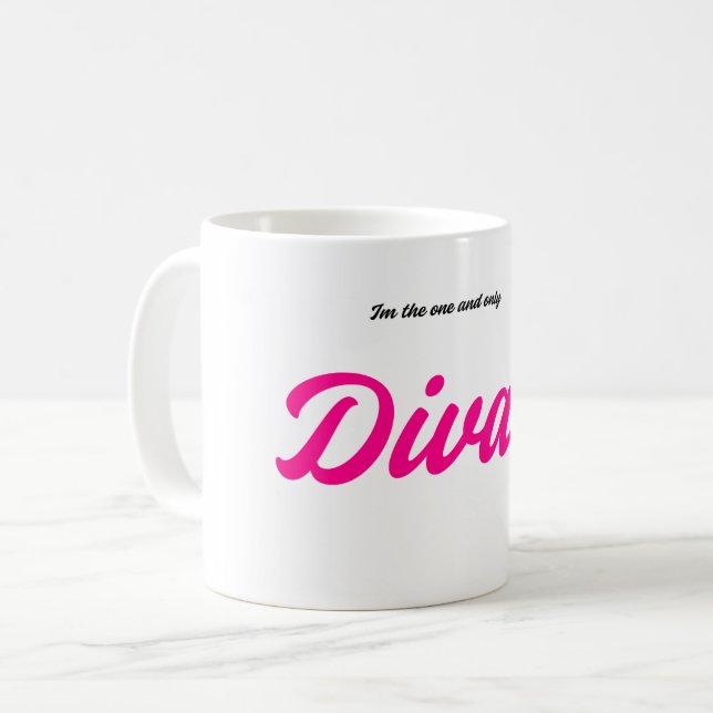 Diva – Pink Coffee Mug Kaffeetasse (Vorderseite Links)
