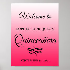 Diva Pink Quinceañera 15. Geburtstag Willkommenspe Poster