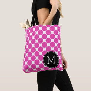 Diva Pink und weiße Polka Punkte mit schwarzem Mon
