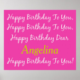 Diva Pink und White Birthday Song Personalisiert Poster