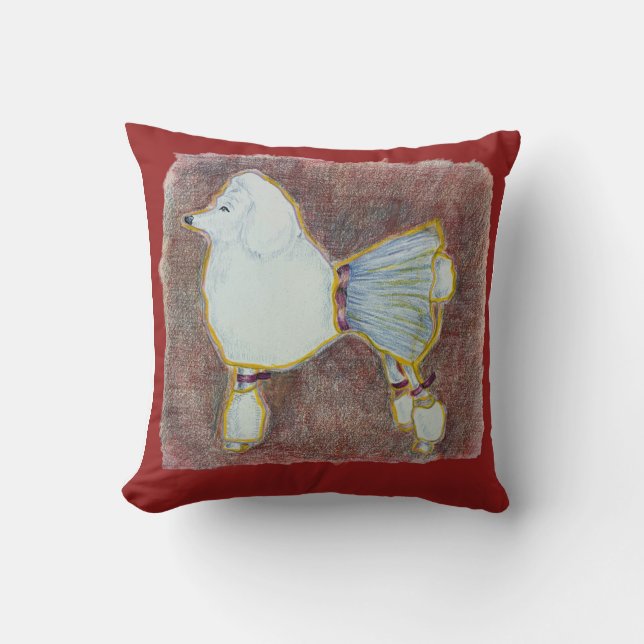 Diva Poodle Throw Pillow Kissen (Vorderseite)