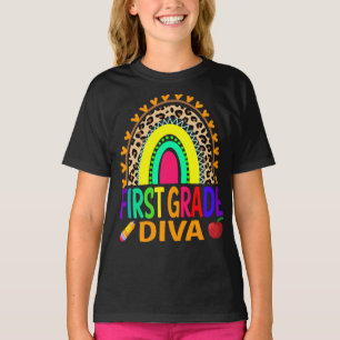 Diva Rainbow Leopard der ersten Klasse zurück zur  T-Shirt