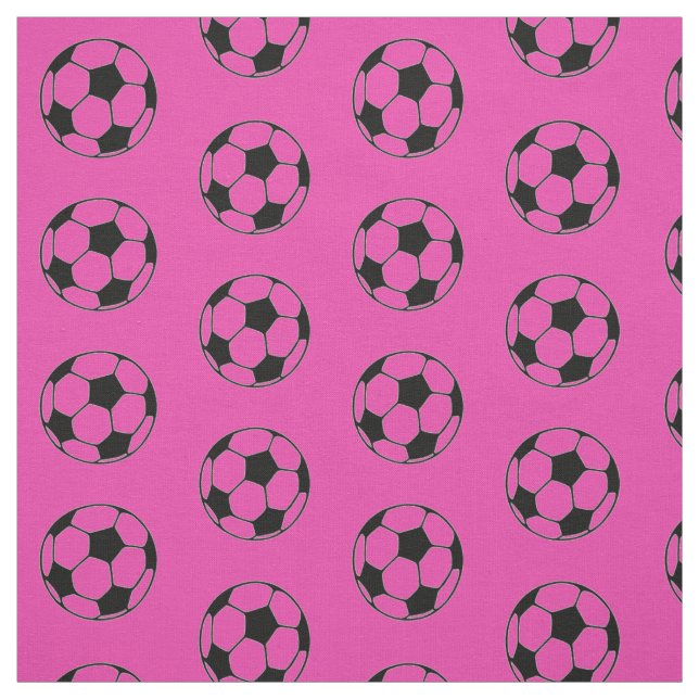 Diva-rosa und schwarze Fußbälle Stoff (Muster)