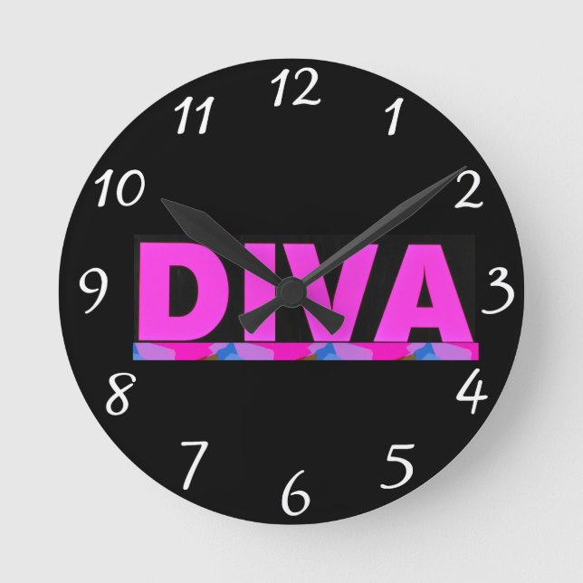 Diva Runde Wanduhr (Vorderseite)
