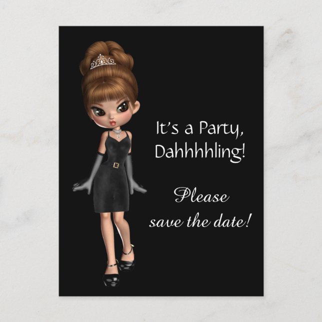 Diva Save the Date Ankündigungspostkarte (Vorderseite)