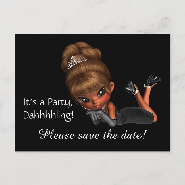 Diva Save the Date Ankündigungspostkarte (Vorderseite)