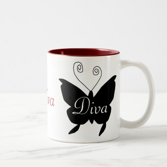 Diva-Schmetterlings-Tasse Zweifarbige Tasse (Rechts)