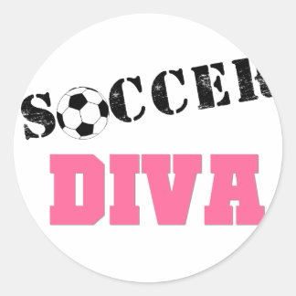 Diva Soccer Runder Aufkleber