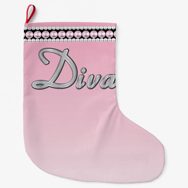 Diva Sparkle Großer Weihnachtsstrumpf (Vorderseite)