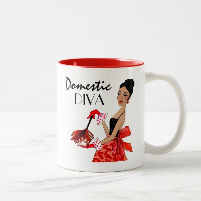 Diva-Tasse, Afrikanisch-Amerikanische Diva Zweifarbige Tasse (Rechts)