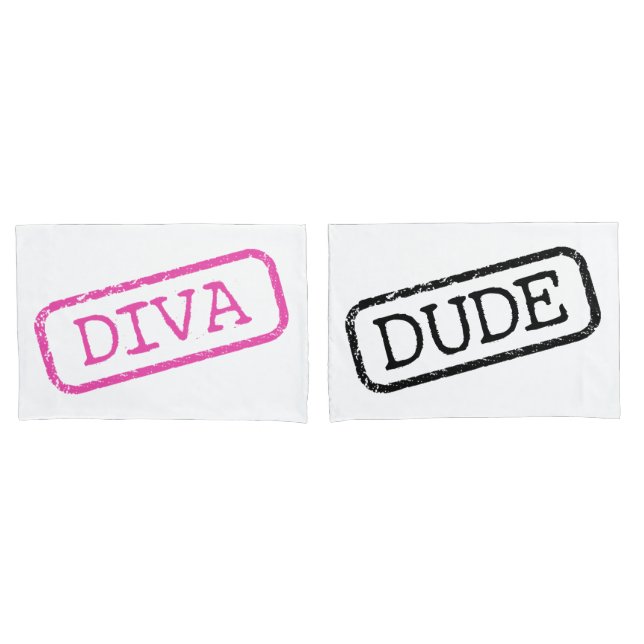 "Diva" und "Typ" Kissenbezug (Vorderseite-Set)