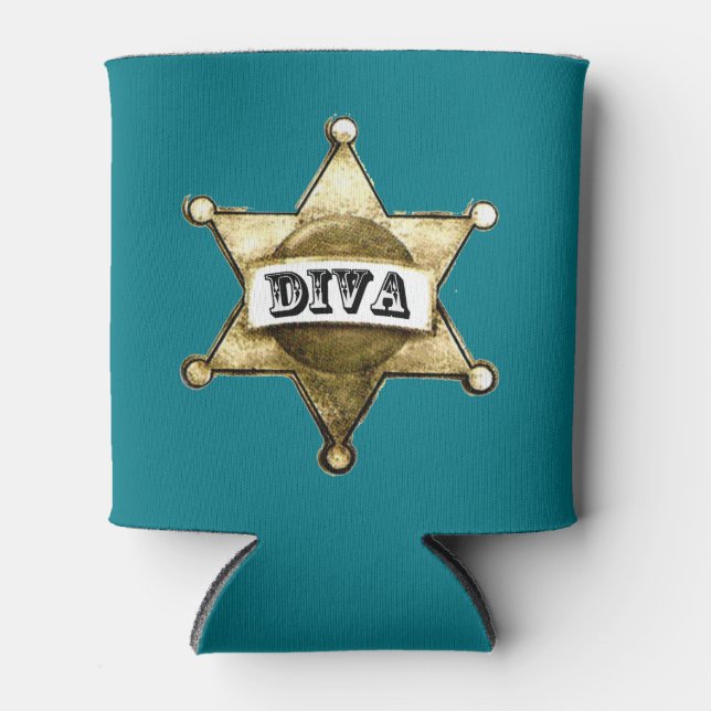 Diva von einem Cowgirl Dosenkühler (Vorderseite)
