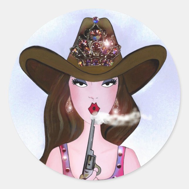 Diva von einem Cowgirl Stickers (Vorderseite)