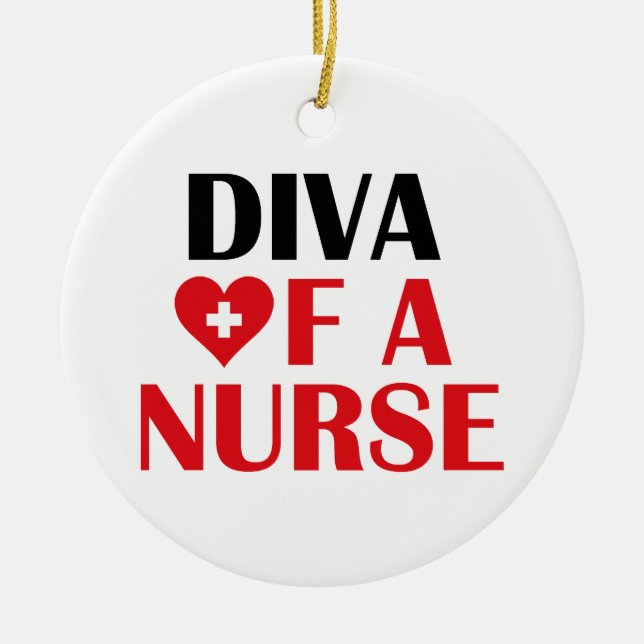 "Diva von einer Krankenschwester!" Keramik-Ornamen Keramik Ornament (Vorne)