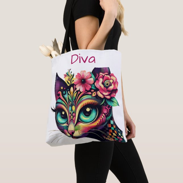 Diva Whimsical Big-Eye Cat Kitty Floral (Von Nahem)
