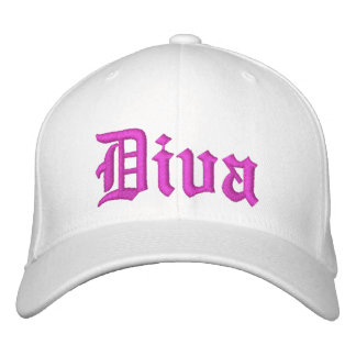 Diva White mit Hot Pink Ladys Hat Bestickte Baseballkappe