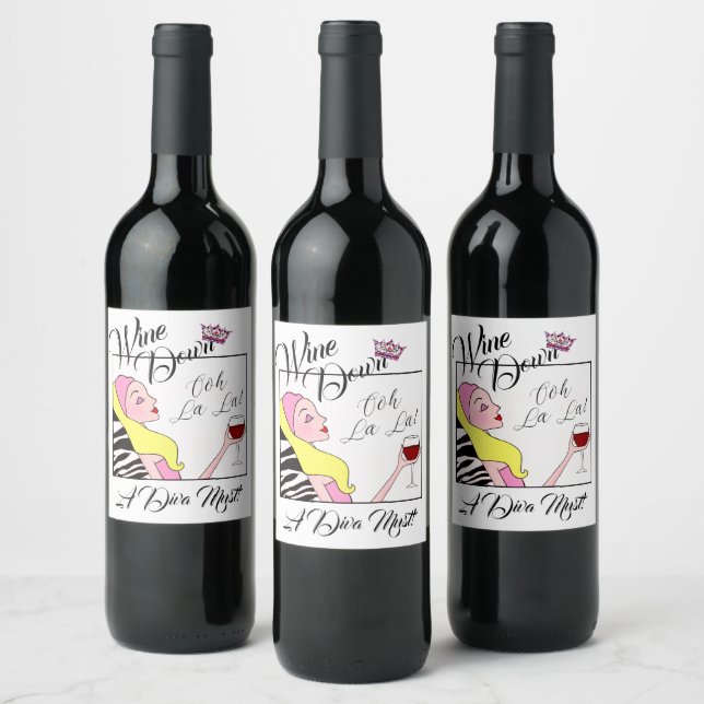DIVA "Wine Down" Weinetikett (Flaschen)