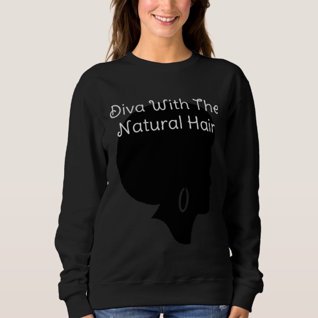 Diva With Natural Hair African American Black Wome Sweatshirt (Vorderseite)