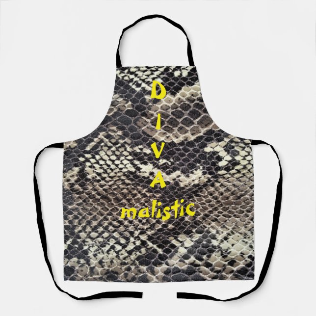 DIVAmalistic Brown Snakeskin Print Schürze (Vorderseite)