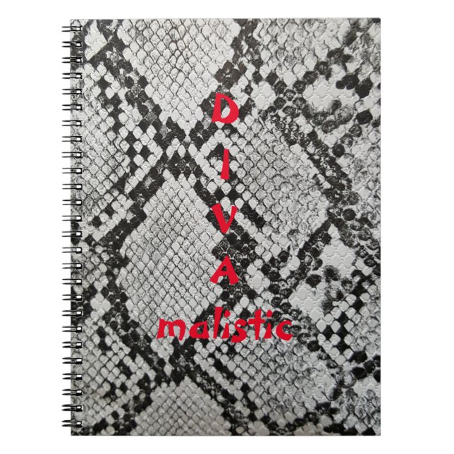DIVAmalistic Snakeskin Print Notebook Notizblock (Vorderseite)