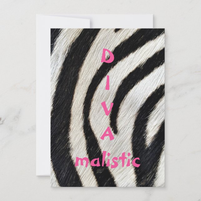 DIVAmalistic Zebra Print Flat Greeting Card (Vorderseite)