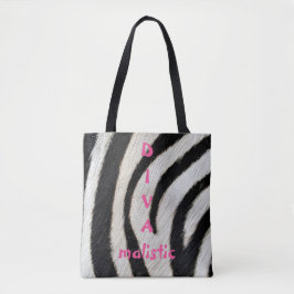 DIVAmalistic Zebra Print Tote Bag