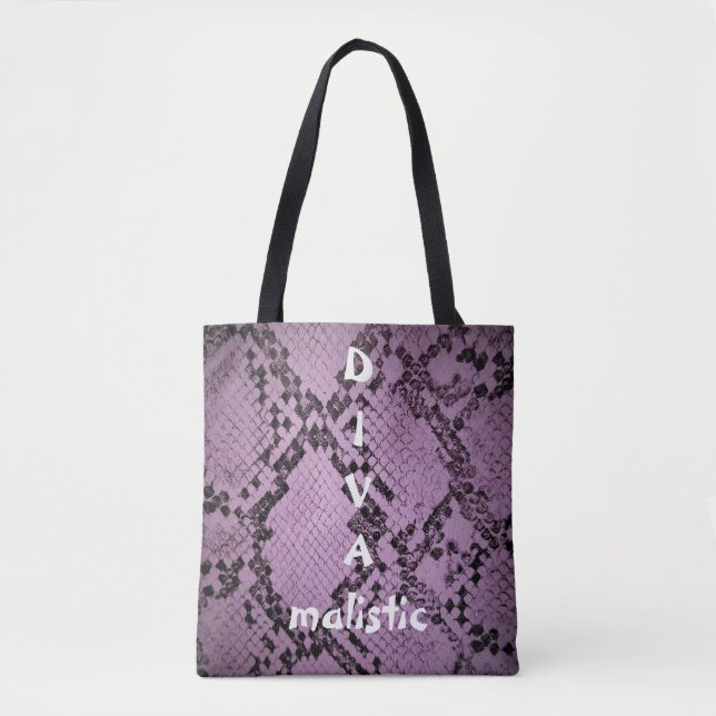 DIVAmalistische Lila Snakeskin Drucktasche (Vorderseite)