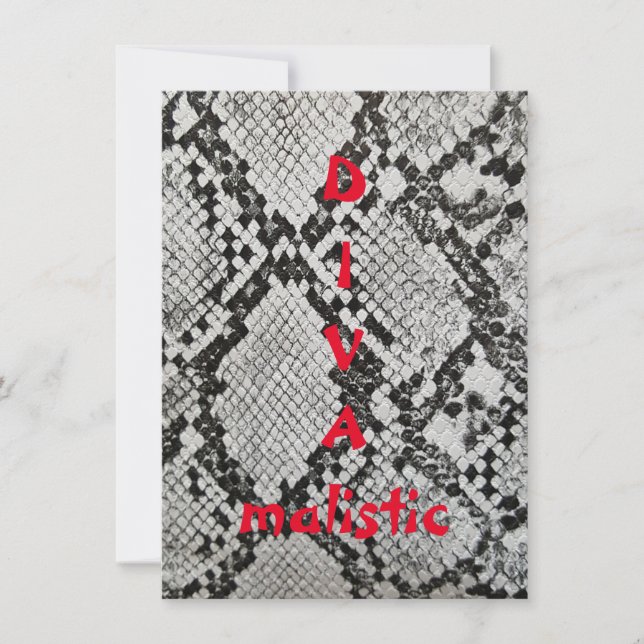 DIVAmalistische Snakeskin Print Flat Greeting Card (Vorderseite)