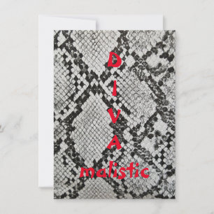 DIVAmalistische Snakeskin Print Flat Greeting Card