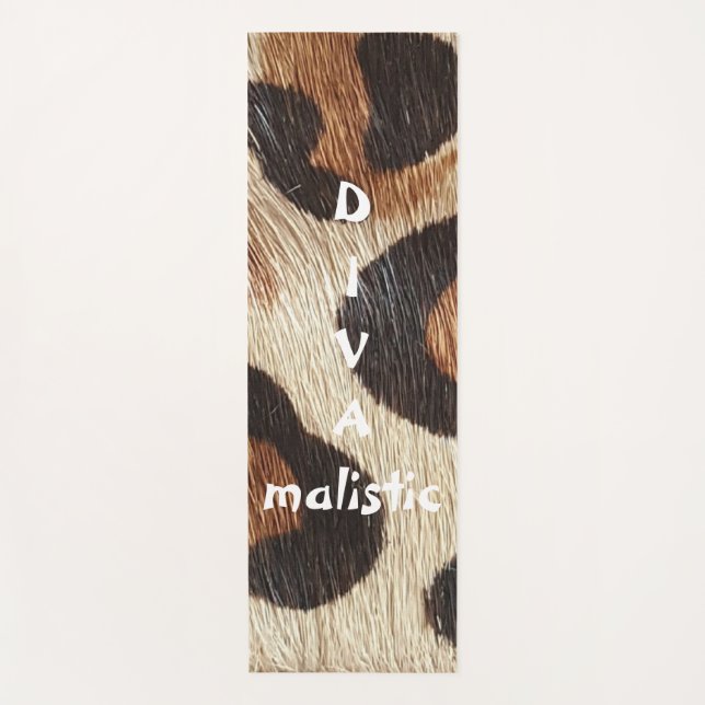DIVAmalistischer Leopard Print Yoga Mat Yogamatte (Vorderseite)