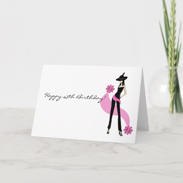 Diva's 45. Geburtstagskarte für Frauen Karte (Vorderseite)