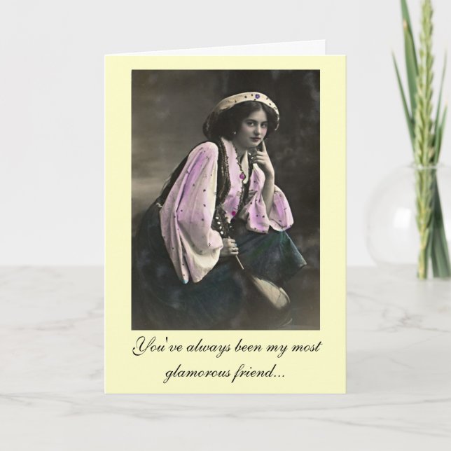 Diva's glamouröse 50. Geburtstagskarte Karte (Vorderseite)