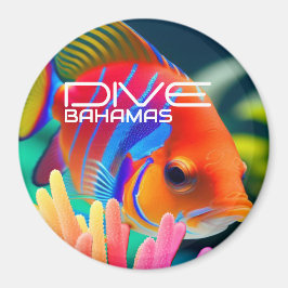 Dive Bahamas - rund Magnet