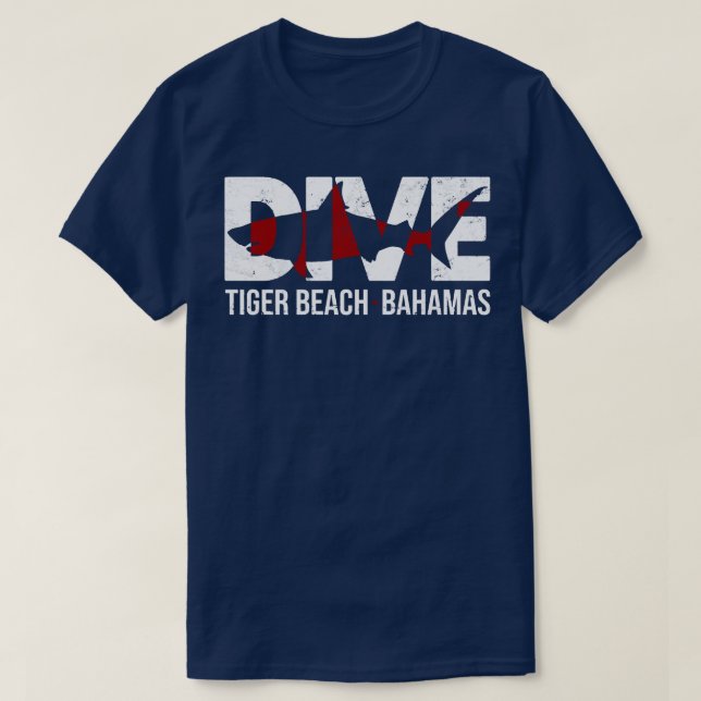 DIVE Bahamas Tiger Beach SCUBA Diving Shark  T-Shirt (Design vorne)