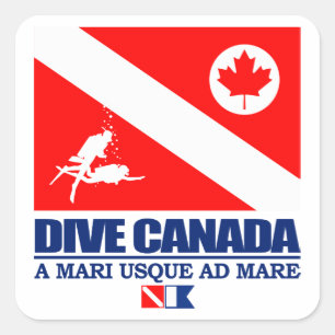 Dive Canada Quadratischer Aufkleber