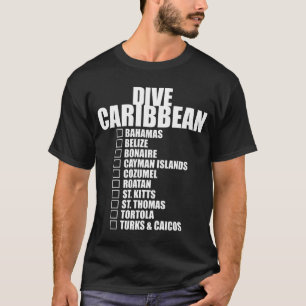 Dive Caribbean Island Diver Checklist Scuba Diving T-Shirt
