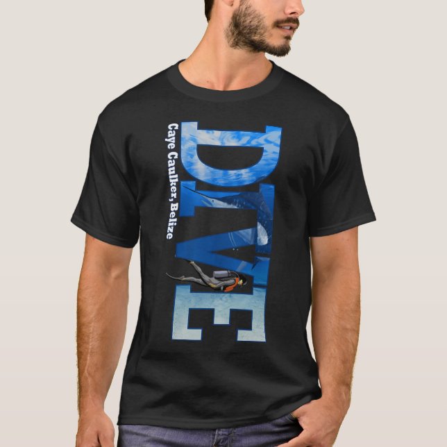 Dive Caye Caulker Scuba Schnorcheln T-Shirt (Vorderseite)