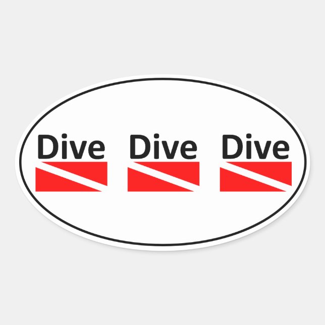 DIVE DIVE-Aufkleber Ovaler Aufkleber (Vorderseite)