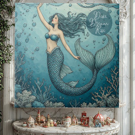 Dive Dream Rise Ocean Coral Reef Mermaid Inspiring Fliese