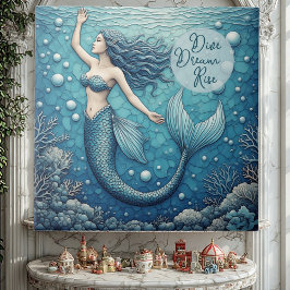 Dive Dream Rise Ocean Mermaid Swimmer Empowerment Fliese
