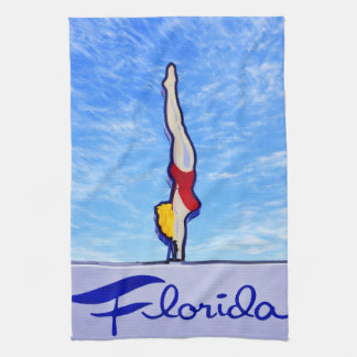 Dive Into Florida, Vintage Neon Sign, Swimsuit, Geschirrtuch