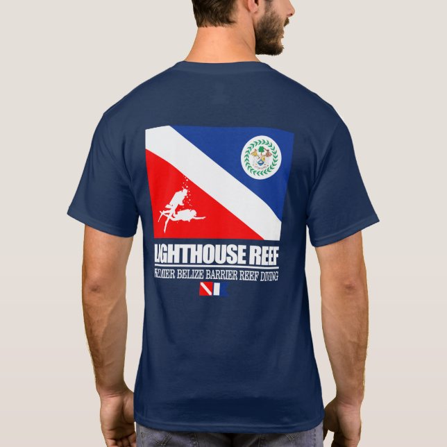 Dive Lighthouse Reef (sq) T-Shirt (Rückseite)
